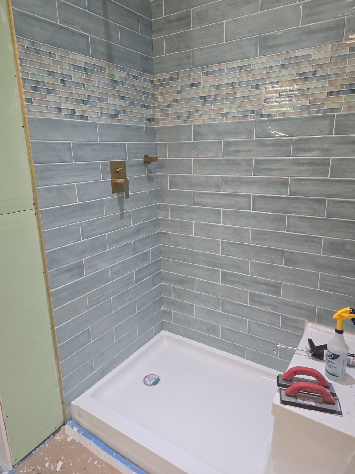 Bathroom shower fixture installation